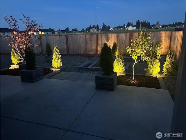 view of patio featuring a fenced backyard