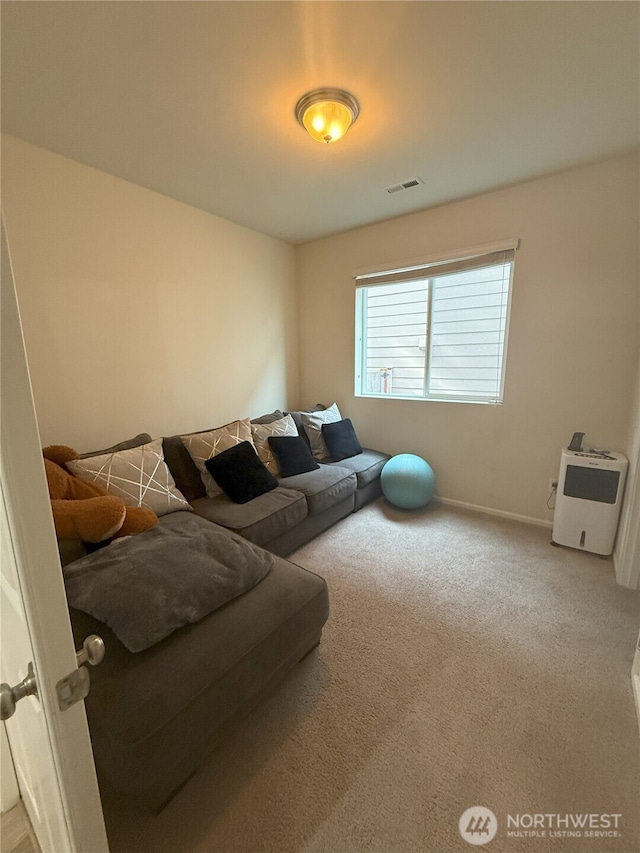 17510 80th Avenue Ct E, Puyallup, WA 98375 - living room featuring baseboards, carpet flooring, and visible vents