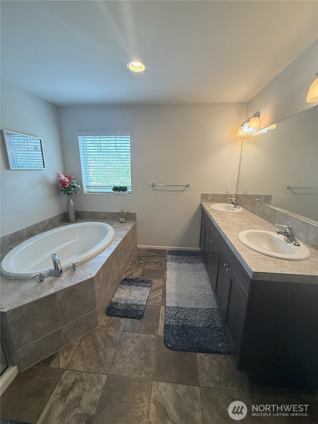 17510 80th Avenue Ct E, Puyallup, WA 98375 - full bathroom with a sink, double vanity, and a garden tub