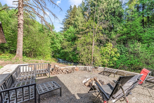 161 Mill Creek Rd, Longview, WA 98632 - view of yard featuring an outdoor fire pit and a patio