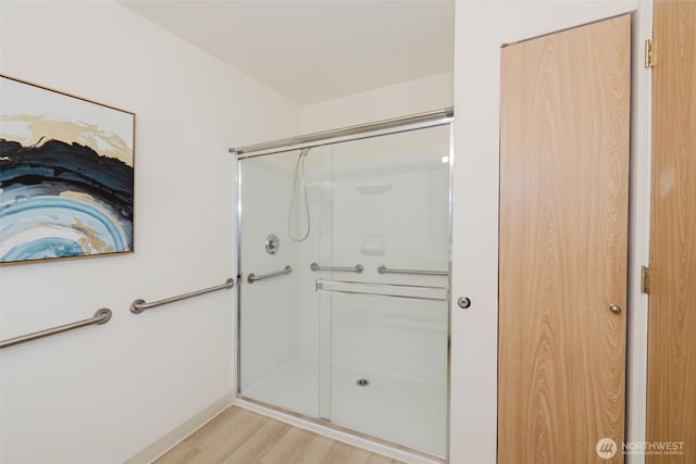 1750 152nd Ave NE Unit W110, Bellevue, WA 98007 - full bath with a stall shower and wood finished floors