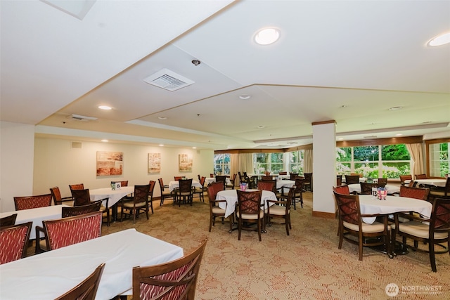 1750 152nd Ave NE Unit W110, Bellevue, WA 98007 - dining room featuring light carpet, healthy amount of natural light, and recessed lighting