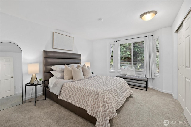 11109 NE 124th Ln Unit B106, Kirkland, WA 98034 - bedroom featuring light carpet, baseboards, and a closet