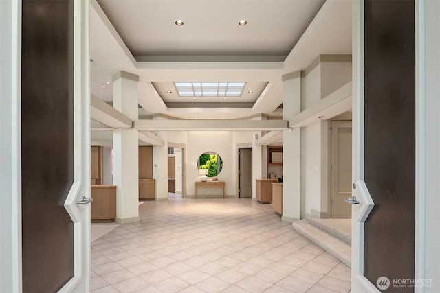 common area with recessed lighting
