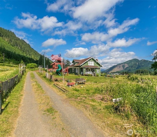 121 Temple Rd, Morton, WA 98356 - view of dirt / gravel road with a mountain view
