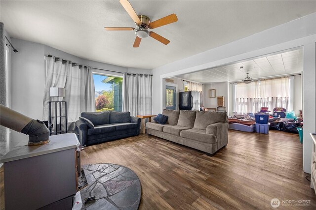 121 Temple Rd, Morton, WA 98356 - living area featuring ceiling fan and wood finished floors