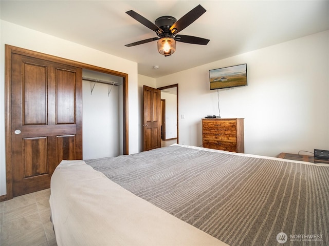 23201 Rd 12 NW, Quincy, WA 98848 - bedroom with a closet and a ceiling fan