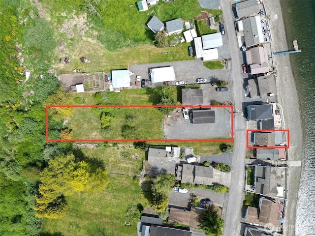 130 Priest Point Dr NE, Tulalip, WA 98271 - aerial perspective of suburban area with property parcel outlined