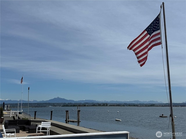 130 Priest Point Dr NE, Tulalip, WA 98271 - dock area featuring a water and mountain view
