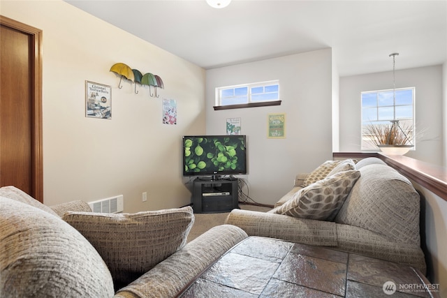 living area featuring plenty of natural light