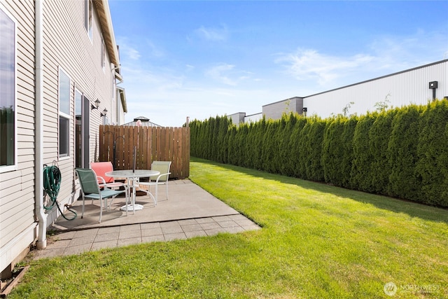 view of yard with a patio