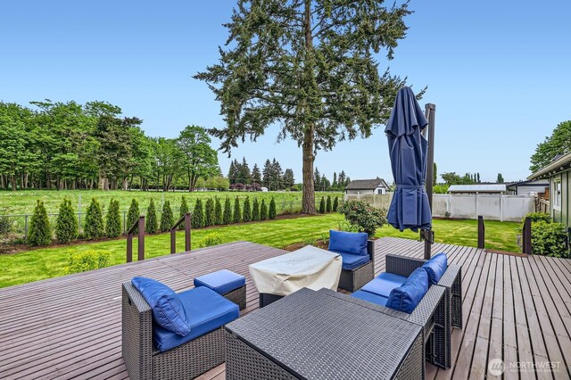 deck featuring an outdoor hangout area
