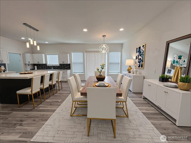 2802 Sumner Ave, Hoquiam, WA 98550 - dining room with light wood-style flooring and recessed lighting