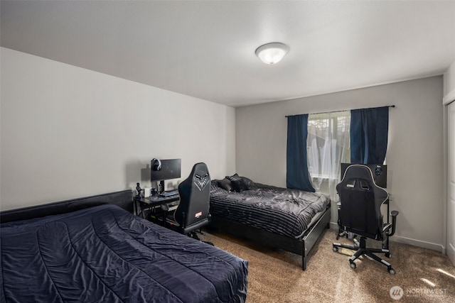 view of carpeted bedroom