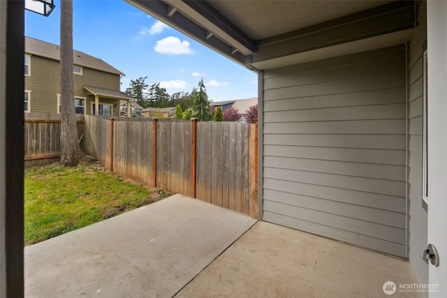 view of patio featuring a fenced backyard