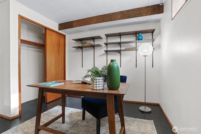 office area with baseboards