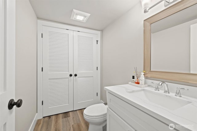 3342 Greenwood Ave W, University Place, WA 98466 - bathroom with toilet, wood finished floors, and vanity