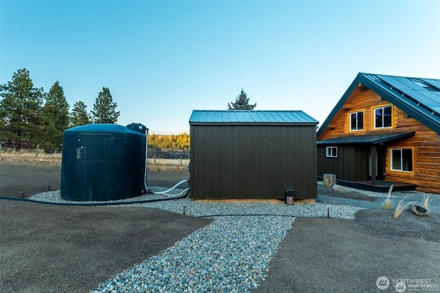exterior space featuring solar panels