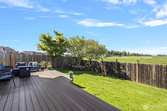 deck with an outdoor hangout area