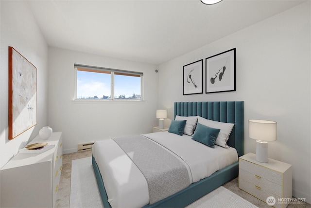 3121 W Hood Ave Unit E203, Kennewick, WA 99336 - bedroom featuring baseboard heating and light carpet