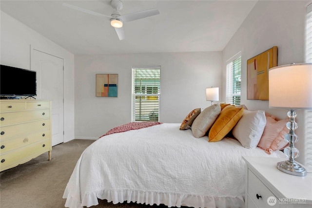 4805 Cushman Rd NE Unit 61, Olympia, WA 98506 - carpeted bedroom featuring a ceiling fan and baseboards