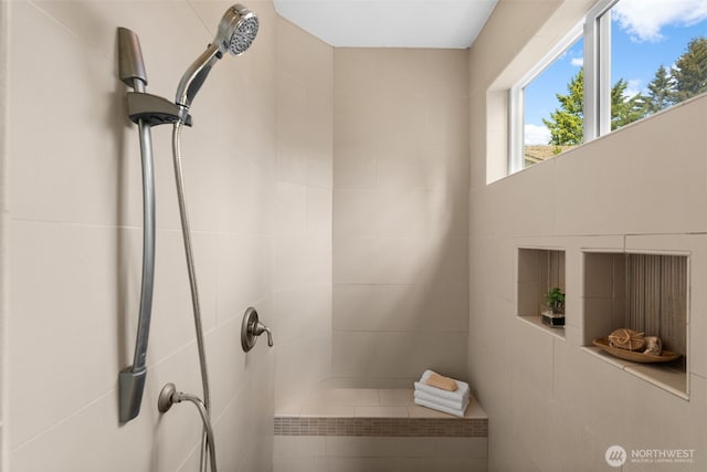 257 3rd Ave, Fox Island, WA 98333 - bathroom with a tile shower