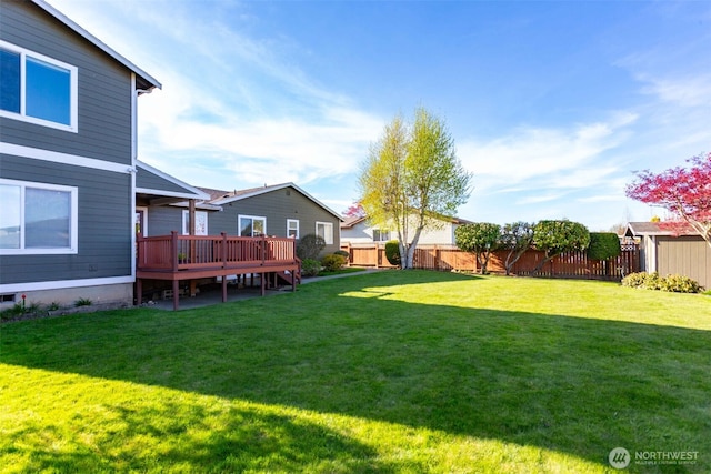 6130 Pacific Heights Dr, Ferndale, WA 98248 - view of yard with a wooden deck