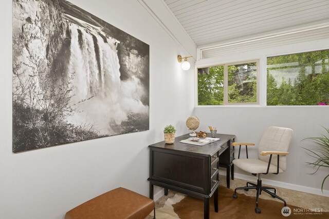 view of carpeted office