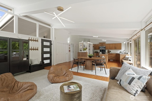 living area featuring light wood-type flooring