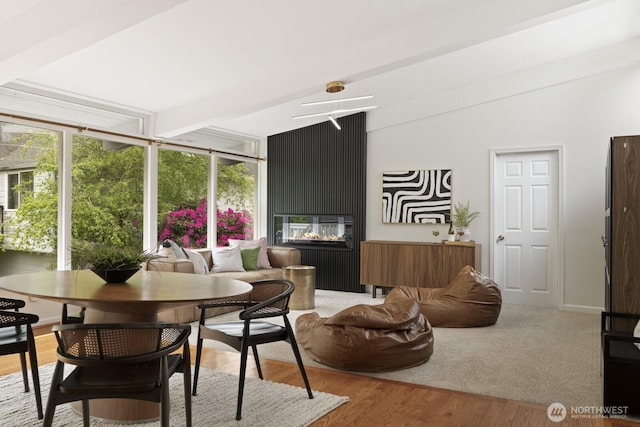 living room with wood finished floors