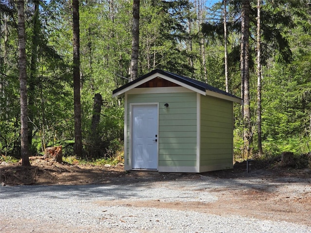244 Skate Creek Rd N, Ashford, WA 98328 - view of shed with a wooded view