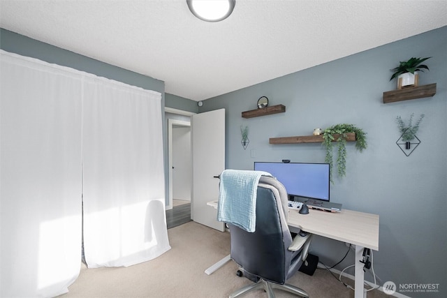 view of carpeted office space