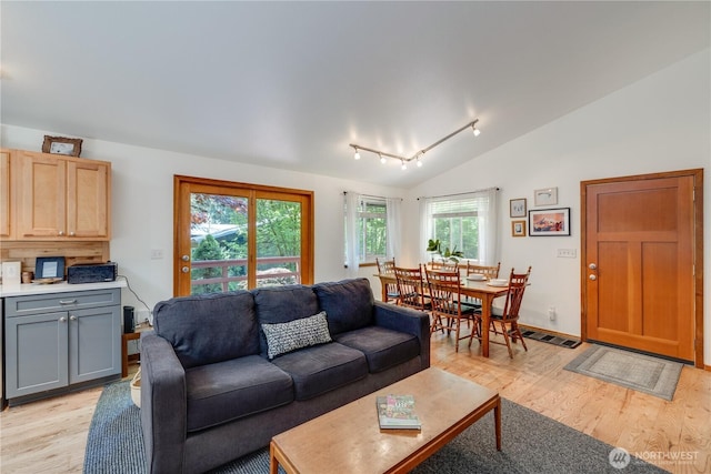 7537 Canyon View Dr, Glacier, WA 98244 - living area featuring light wood-style floors and lofted ceiling