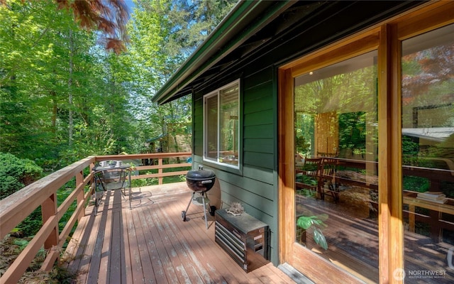 7537 Canyon View Dr, Glacier, WA 98244 - wooden terrace featuring a grill
