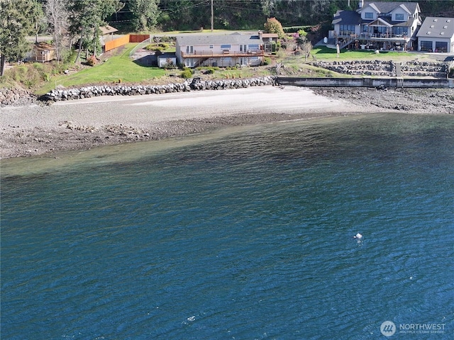 drone / aerial view of a nearby body of water