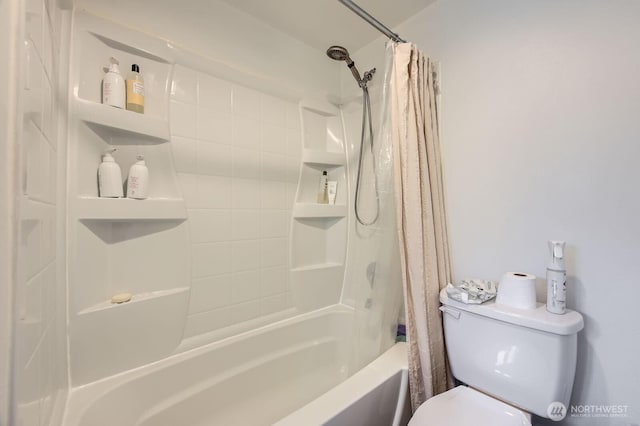 4503 Yew Ln SW, Lakewood, WA 98499 - bathroom with toilet and shower / bathtub combination with curtain