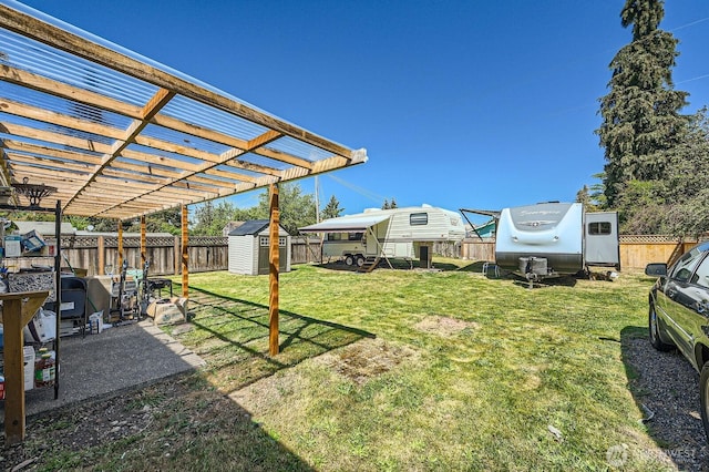 4503 Yew Ln SW, Lakewood, WA 98499 - view of yard with a storage unit, an outbuilding, and a pergola