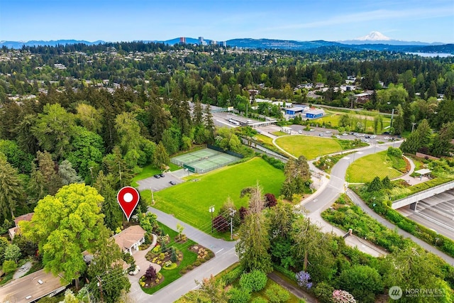 3204 Evergreen Point Rd, Medina, WA 98039 - bird's eye view of mountains and a heavily wooded area