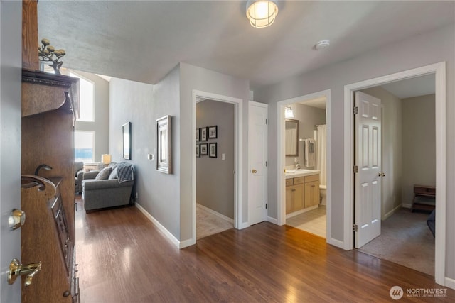 11011 Seaview Dr, Anderson Island, WA 98303 - corridor featuring wood finished floors and baseboards