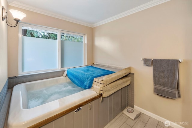 11011 Seaview Dr, Anderson Island, WA 98303 - bathroom with ornamental molding and baseboards