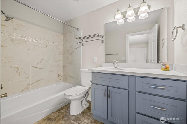 17001 17th Avenue Ct E, Spanaway, WA 98387 - full bathroom with toilet, shower / bathtub combination, and vanity