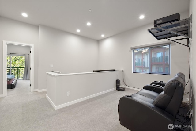 1086 Collier Pl SW, Issaquah, WA 98027 - home theater with light colored carpet, recessed lighting, and baseboards