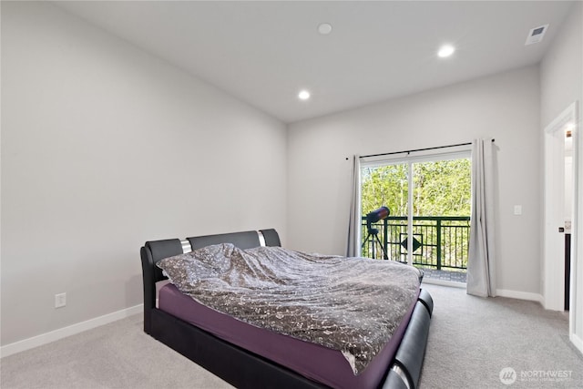 1086 Collier Pl SW, Issaquah, WA 98027 - carpeted bedroom featuring access to exterior, baseboards, and recessed lighting