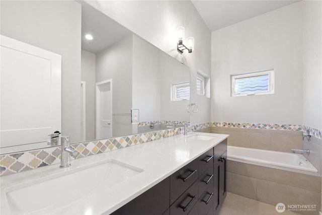1086 Collier Pl SW, Issaquah, WA 98027 - full bath with tiled tub and double vanity