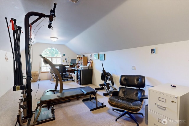 18 Blue Creek Rd, Walla Walla, WA 99362 - exercise room featuring lofted ceiling and carpet floors
