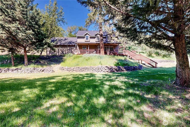 18 Blue Creek Rd, Walla Walla, WA 99362 - view of front of house with a front lawn, covered porch, and stairs