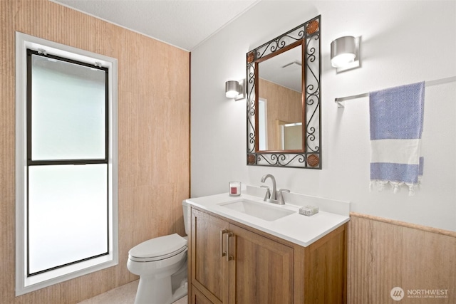 bathroom with toilet and vanity