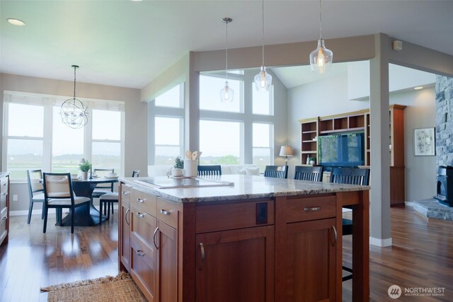 746 Van Dyk Rd, Lynden, WA 98264 - kitchen featuring a breakfast bar area, plenty of natural light, and dark wood-type flooring
