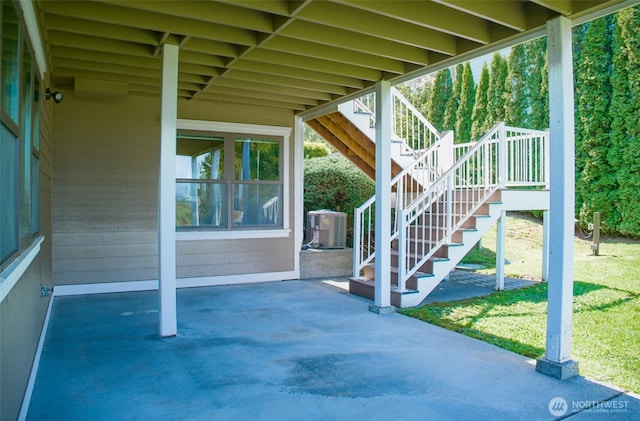 746 Van Dyk Rd, Lynden, WA 98264 - view of patio with central air condition unit and stairway