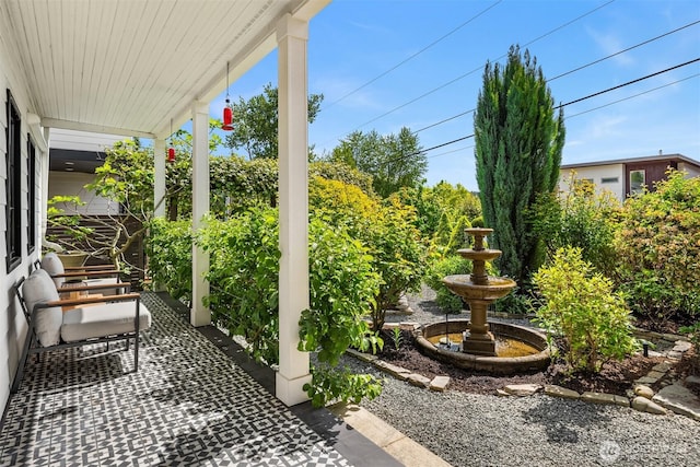 view of patio with covered porch
